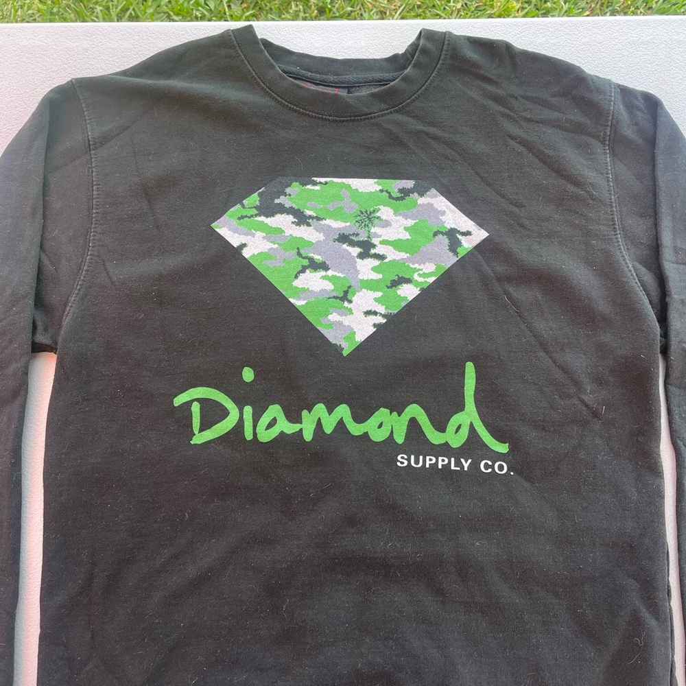 Diamond Supply Co Camo diamond crew neck sweatshirt size medium